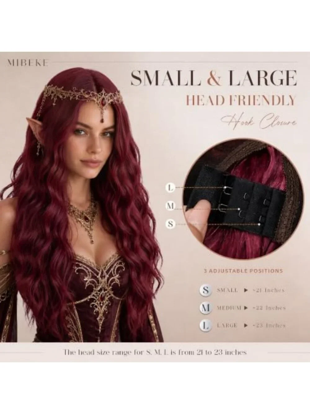 Long Wavy Burgundy Synthetic Wig with Swiss HD Lace - 26 Inch Hairpiece for